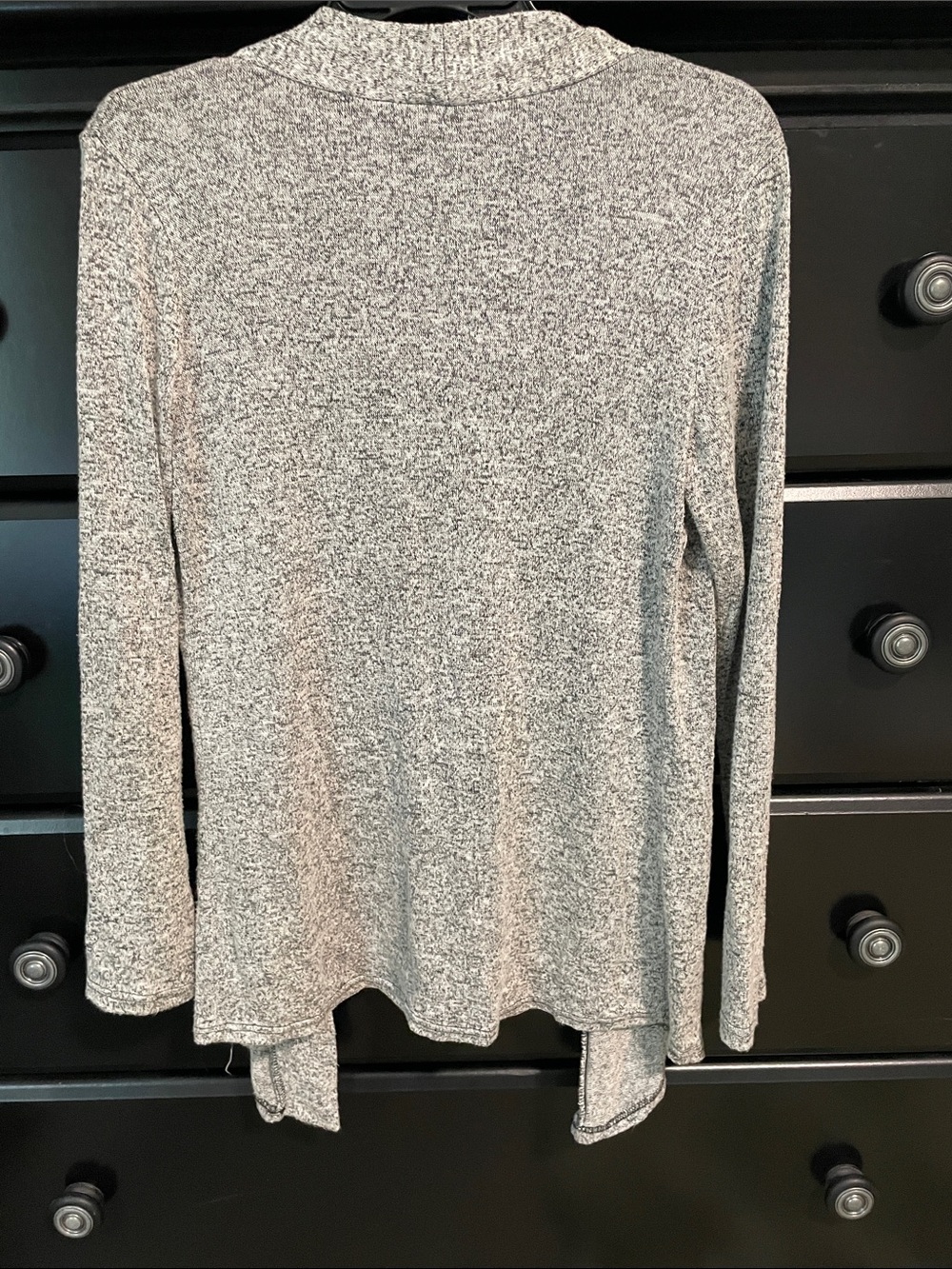 Light Gray Open-Front Women’s Cardigan Sweater - Picture 2 of 3